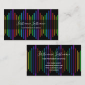 Abstracte regenboogkleurlijnkalligrafie visitekaartje (Voorkant / Achterkant)