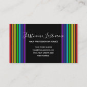 Abstracte regenboogkleurlijnkalligrafie visitekaartje (Achterkant)