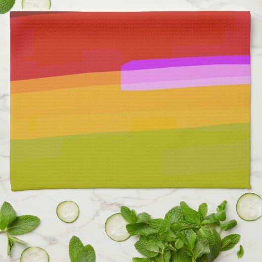 Abstracte regenboogkunst theedoek (Gevouwen)