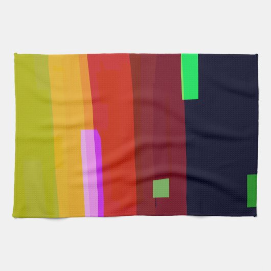 Abstracte regenboogkunst theedoek (Horizontaal)