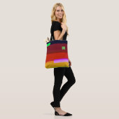 Abstracte regenboogkunst tote bag (Op model)