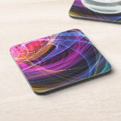 Abstracte regenbooglichten vortexlichten bier onderzetter (Linkerzijde)