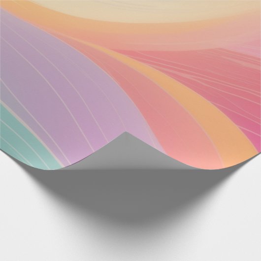 Abstracte regenbooglijn cadeaupapier (Hoek)