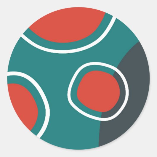 Abstracte regenbooglijnen Boho artwork Ronde Sticker (Voorkant)