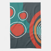 Abstracte regenbooglijnen Boho artwork Theedoek (Verticaal)