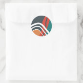 Abstracte regenbooglijnkunst ronde sticker (Tas)