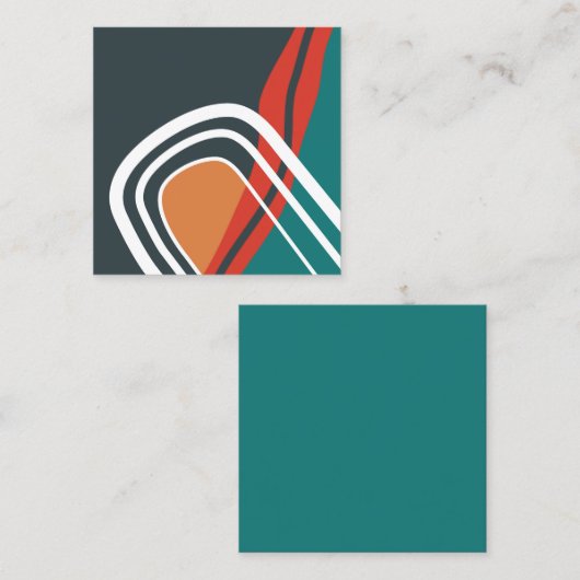 Abstracte regenbooglijnkunst vierkante visitekaartje (Voorkant / Achterkant)
