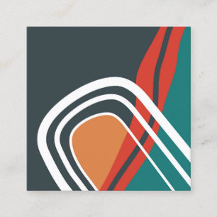 Abstracte regenbooglijnkunst vierkante visitekaartje