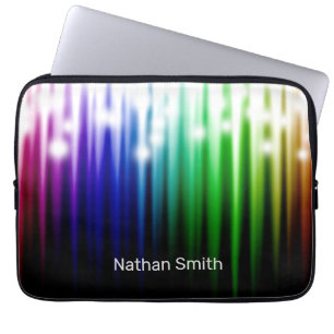 Abstracte regenboogmousserende moderne textuur laptop sleeve