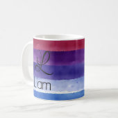 Abstracte regenboognaam initiaal monogram koffie m koffiemok (Voorkant links)