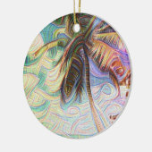 Abstracte regenboogpalmboom op Isla Saona Caribbea Keramisch Ornament (Links)