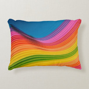 Abstracte regenboogpatroonstructuur accent kussen