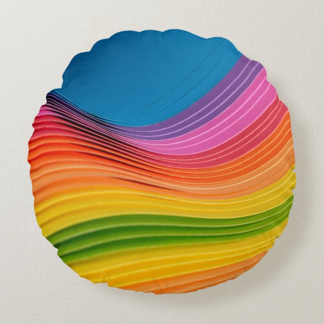 Abstracte regenboogpatroonstructuur rond kussen (Voorkant)