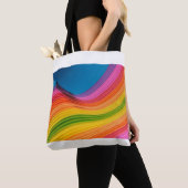 Abstracte regenboogpatroonstructuur tote bag (Dichtbij)