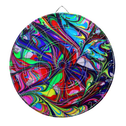 Abstracte regenboogscheuren voor hypnotische doele dartbord (Voorkant)