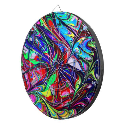 Abstracte regenboogscheuren voor hypnotische doele dartbord (Voorkant Rechts)
