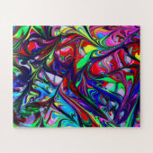 Abstracte regenboogscheuren voor hypnotische doele legpuzzel (Horizontaal)