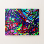 Abstracte regenboogscheuren voor hypnotische doele legpuzzel (Horizontaal)