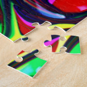 Abstracte regenboogscheuren voor hypnotische doele legpuzzel (Zijkant)