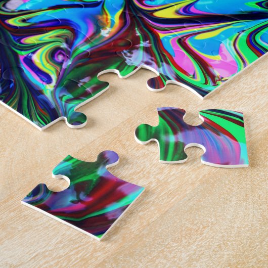 Abstracte regenboogscheuren voor hypnotische doele legpuzzel (Zijkant)