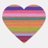 Abstracte regenboogstrepen moderne hart sticker (Voorkant)