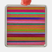 Abstracte regenboogstrepen moderne metalen ornament (Voorkant)