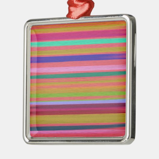 Abstracte regenboogstrepen moderne metalen ornament (Links)