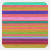 Abstracte regenboogstrepen moderne vierkante sticker (Voorkant)