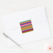 Abstracte regenboogstrepen moderne vierkante sticker (Envelop)