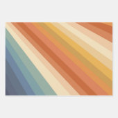 Abstracte regenboogstripes van 60 s, 70 s, golfhip inpakpapier vel (Voorkant)