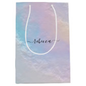 Abstracte Regenboogstructuur Medium Cadeauzakje (Voorkant)