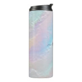 Abstracte regenboogtextuur thermosbeker (Gedraaid links)