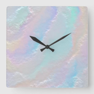 Abstracte regenboogtextuur vierkante klok