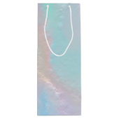 Abstracte regenboogtextuur wijn cadeautas (Achterkant)