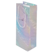 Abstracte regenboogtextuur wijn cadeautas (Voorkant Gekanteld)