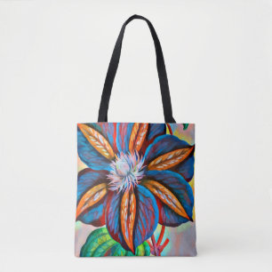 Abstracte regenboogventilator, kleurvolle originel tote bag