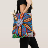 Abstracte regenboogventilator, kleurvolle originel tote bag (Dichtbij)