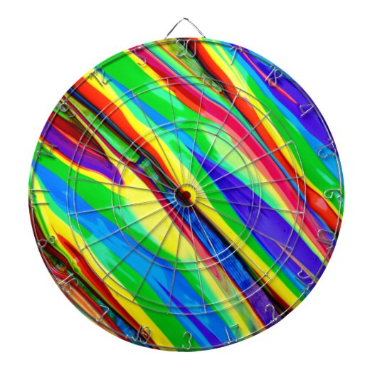 Abstracte regenboogverf dartbord (Voorkant)