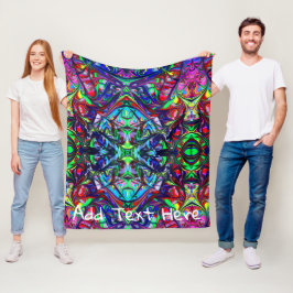 Abstracte regenboogverf fleece deken