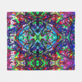 Abstracte regenboogverf fleece deken (Voorkant (Horizontaal))