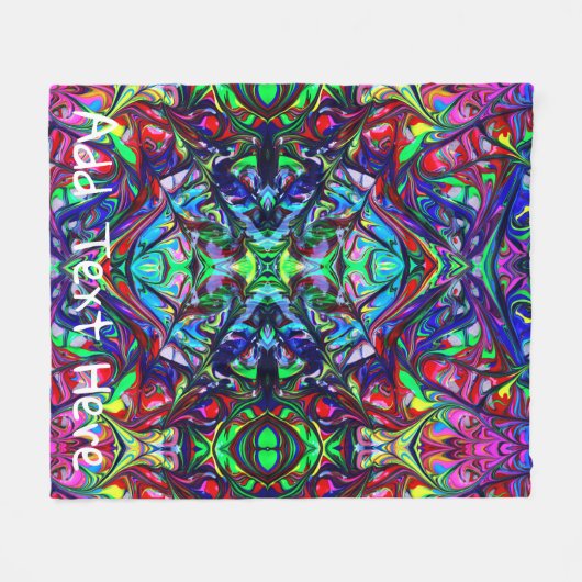 Abstracte regenboogverf fleece deken (Voorkant (Horizontaal))