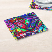 Abstracte regenboogverf kartonnen onderzetters (Schuin)