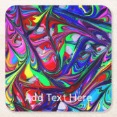 Abstracte regenboogverf kartonnen onderzetters (Voorkant)