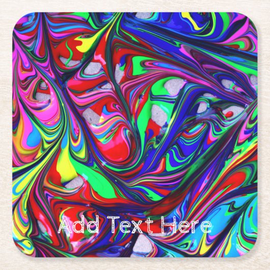 Abstracte regenboogverf kartonnen onderzetters (Voorkant)