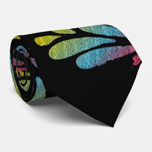 Abstracte regenboogvlindervleugels stropdas (Opgerold)