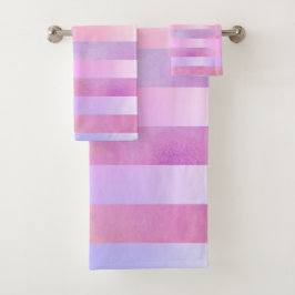 Abstracte regenboogvloerstrips in Waterverf Bad Handdoek