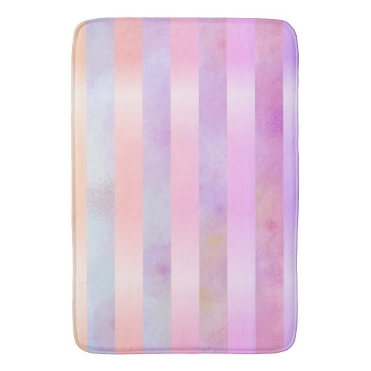 Abstracte regenboogvloerstrips in Waterverf Badmat (Voorkant Verticaal)