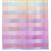 Abstracte regenboogvloerstrips in Waterverf Douchegordijn (Voorkant)