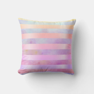 Abstracte regenboogvloerstrips in Waterverf Kussen