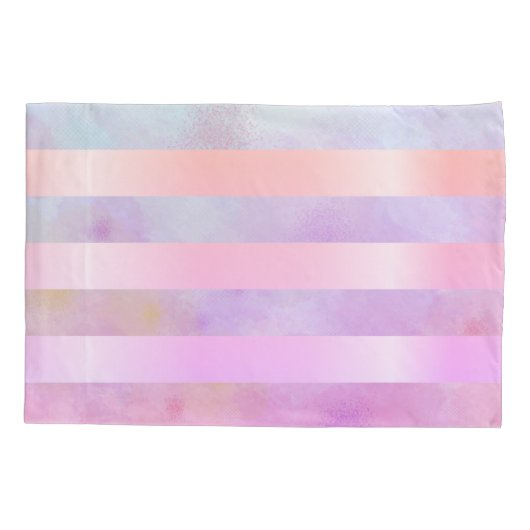 Abstracte regenboogvloerstrips in Waterverf Kussensloop (Achterkant)